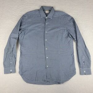 Culturata Shirt Mens XL 17.5 44 Blue Gray Check Tailored Fit Flannel Soft Cotton